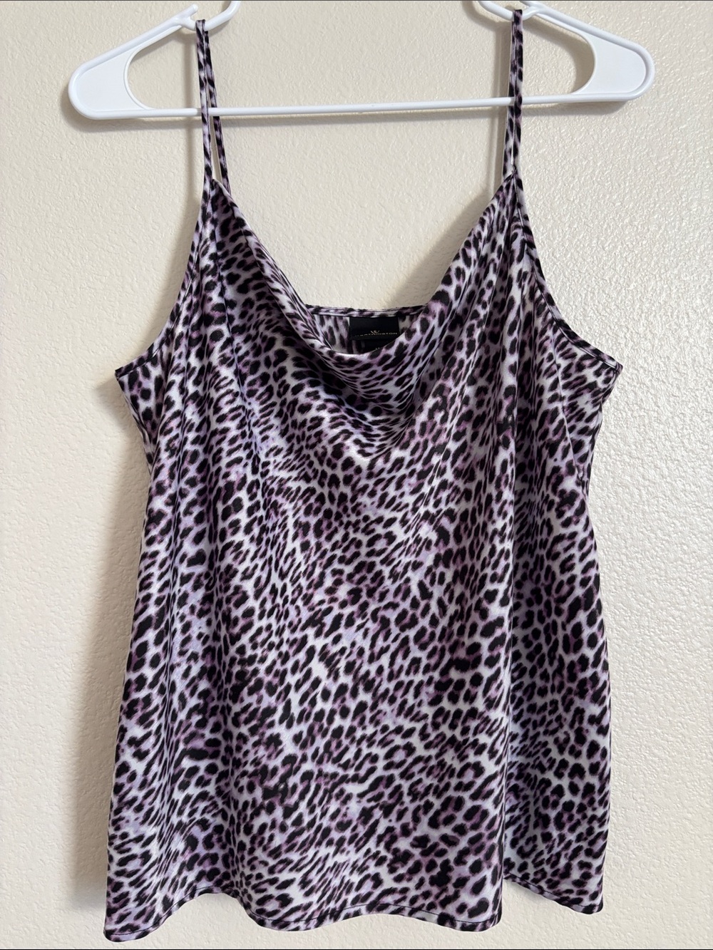 Worthington Flirty Leopard Print Blouse with Adjustable Spaghetti Straps Size Me